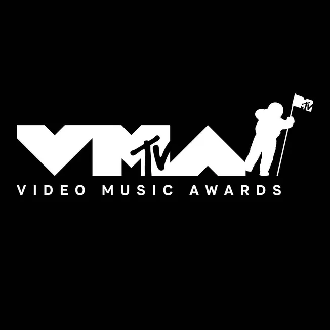 MTV Video Music Awards logo with stylized typography and a silhouette of an astronaut holding an MTV flag, emphasizing awards