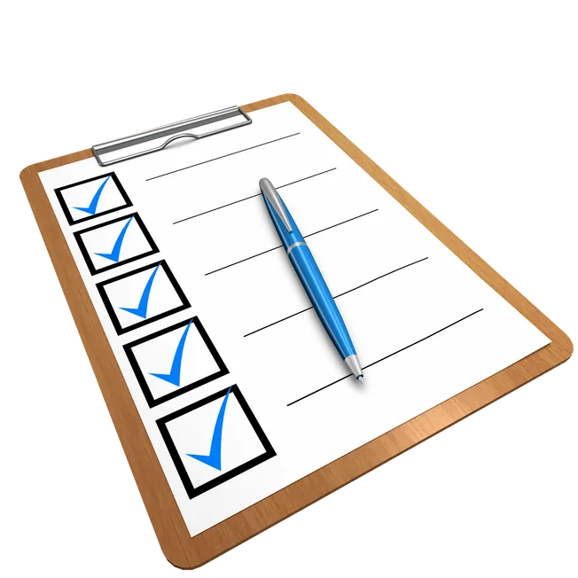 Checkbox checklist on clipboard with pen, representing task management or productivity, suitable for content about organizati