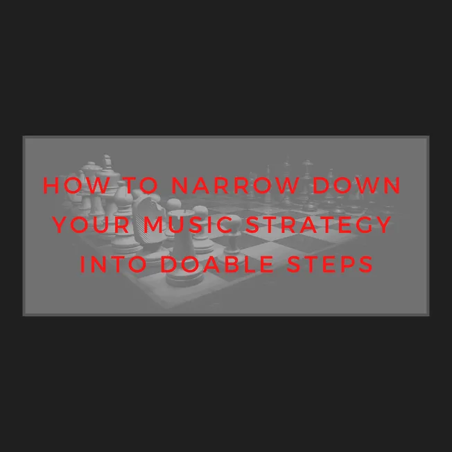 Strategic chess game on a chessboard, emphasizing music strategy planning, music marketing, and music business tips for music