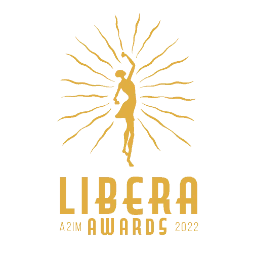 Libera Awards 2022 logo featuring a stylized dancing figure with radiating lines, celebrating independent music achievements.