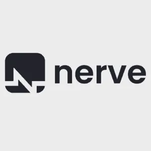 Nerve logo displayed with sleek black and white design, representing a modern tech or music company.