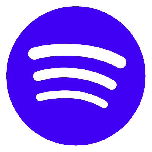 Spotify logo, music streaming app icon on purple background.