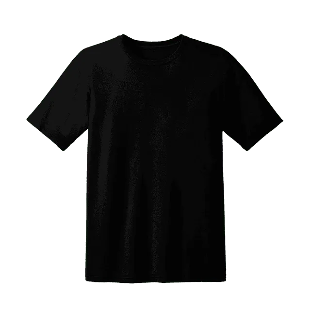 Black blank t-shirt, versatile apparel for casual wear and customization, plain unisex cotton tee for marketing, events, or p