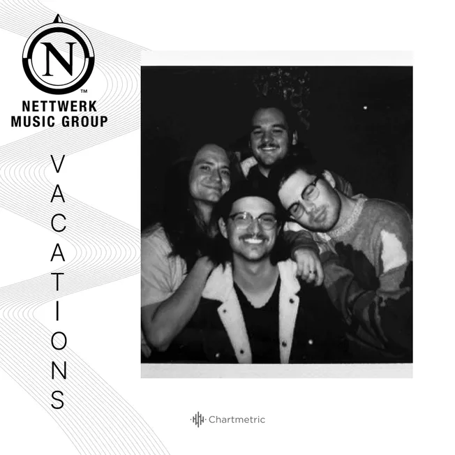 People smiling and enjoying live music at a music event, illustration of a band or music group performance in a black and whi