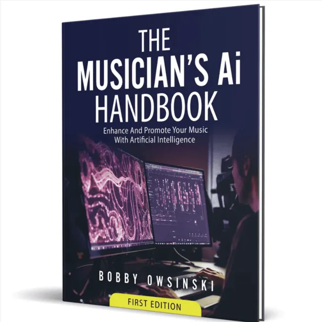 AI Musician handbook, music promotion with artificial intelligence, music industry technology, digital music production, inno