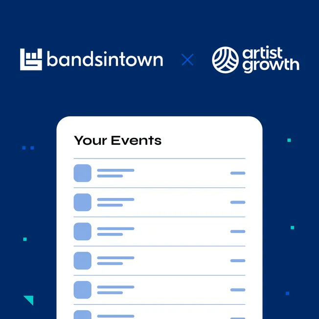 Event management platform collaboration with bandsintown and artist growth, showcasing concert schedules, music promotion, au