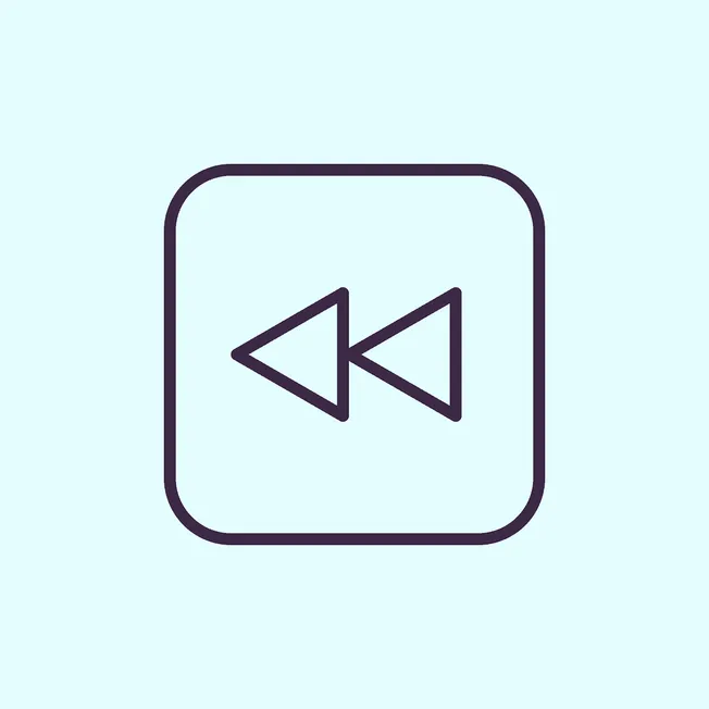 Next, the image appears to be an icon of a rewind function.