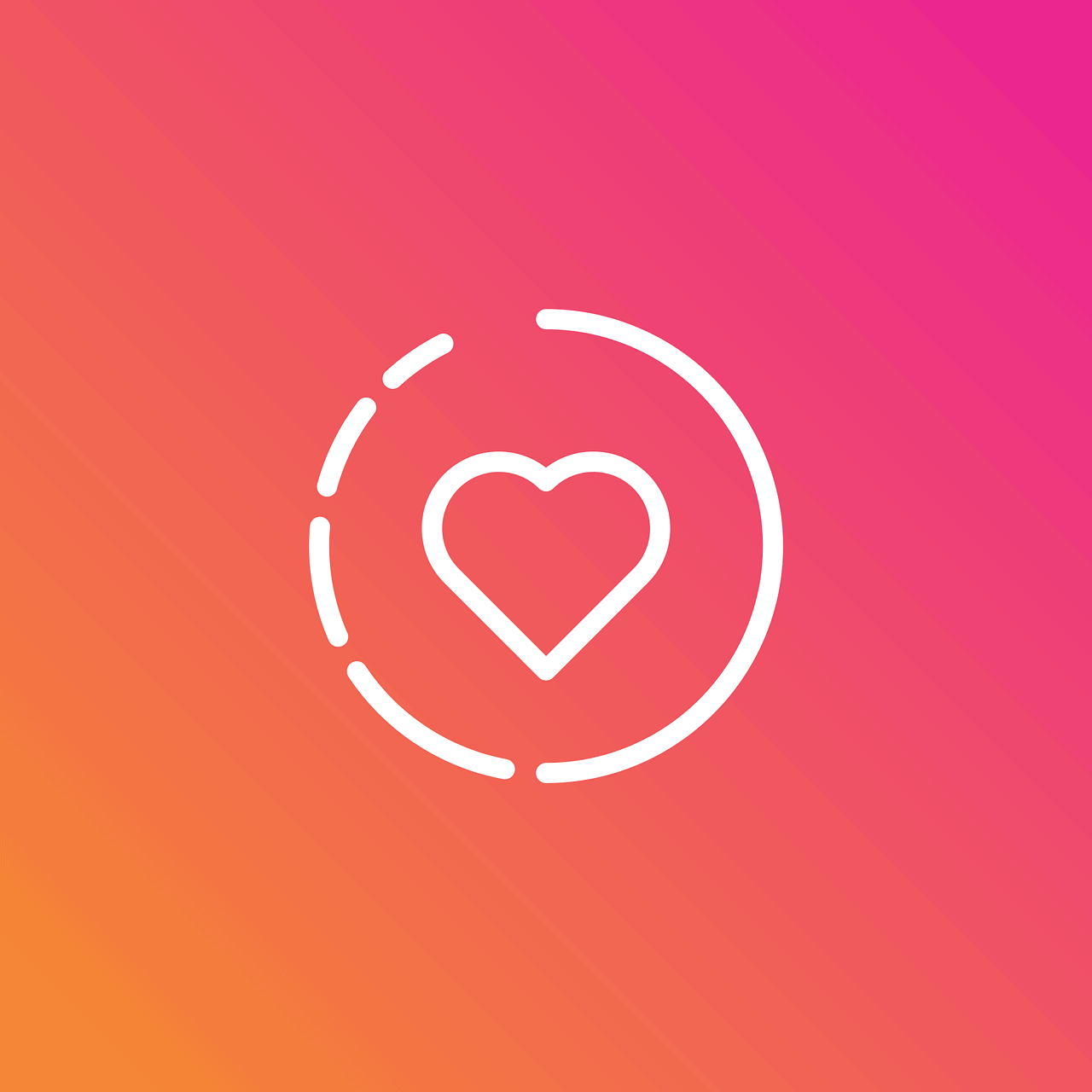 Heart icon with love symbol on colorful gradient background for social media or dating app concept.