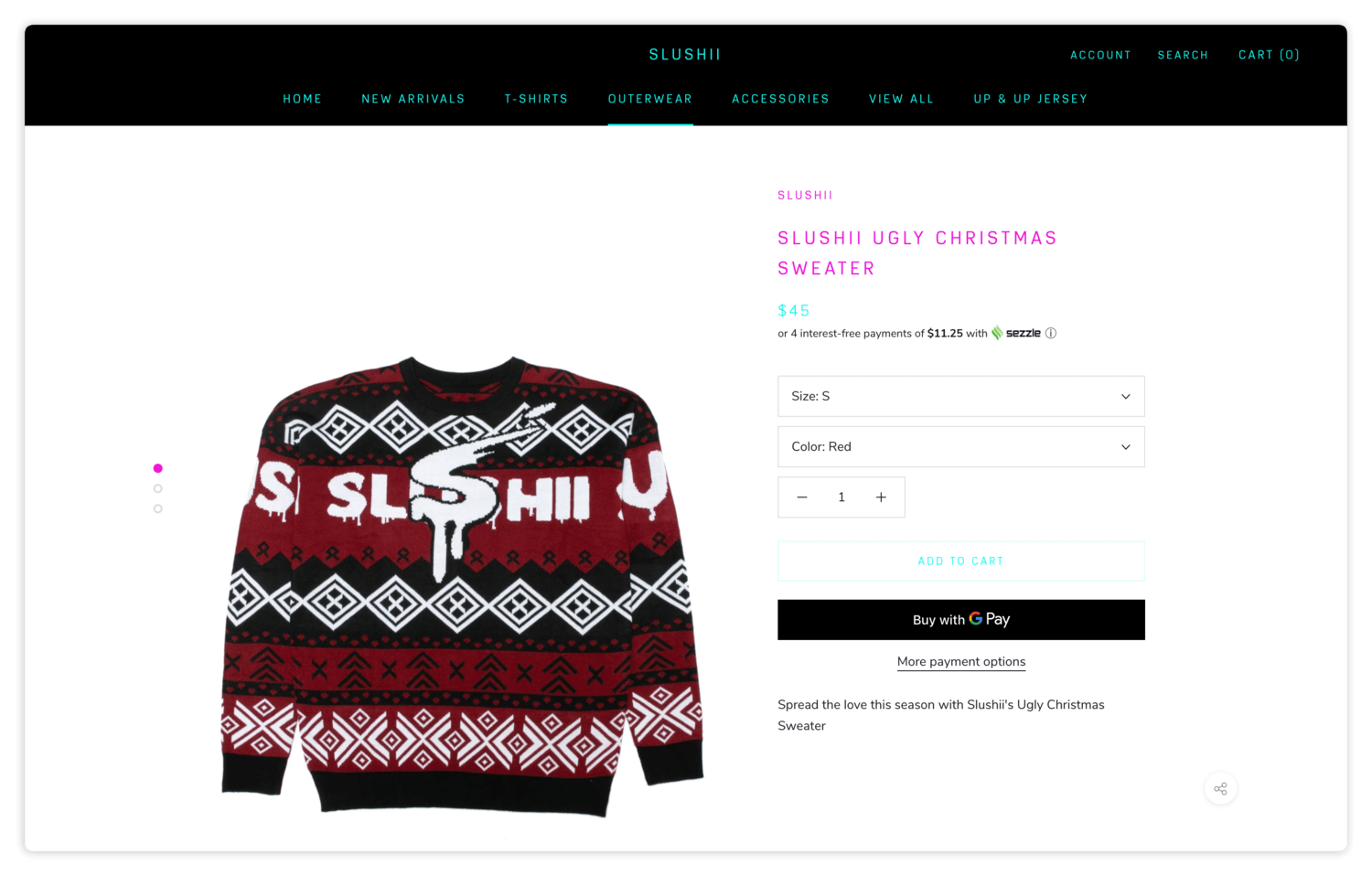 Festive Christmas sweater with holiday light design, "Like Santa in the night" print, perfect for winter celebrations and gift giving, available on Okay Music online boutique.