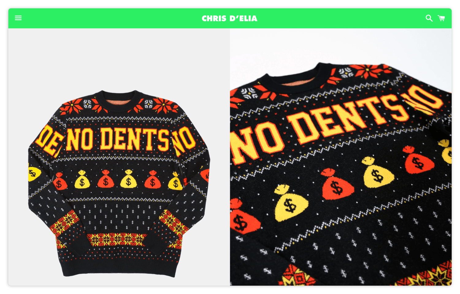 Festive Christmas sweater with holiday light design, "Like Santa in the night" print, perfect for winter celebrations and gift giving, available on Okay Music online boutique.