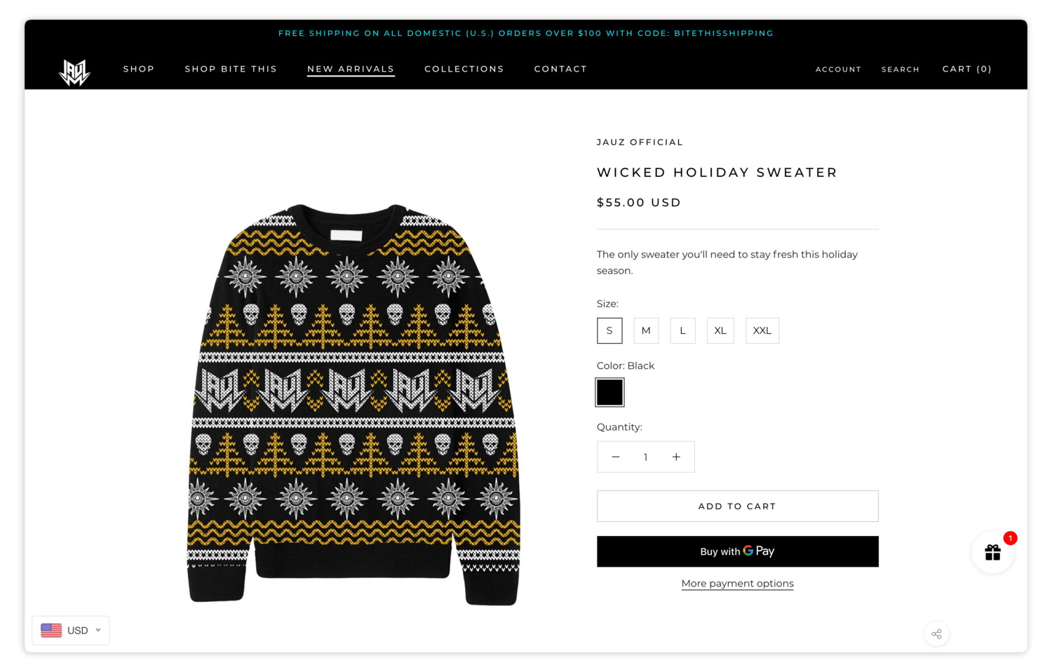 Festive Christmas sweater with holiday light design, "Like Santa in the night" print, perfect for winter celebrations and gift giving, available on Okay Music online boutique.