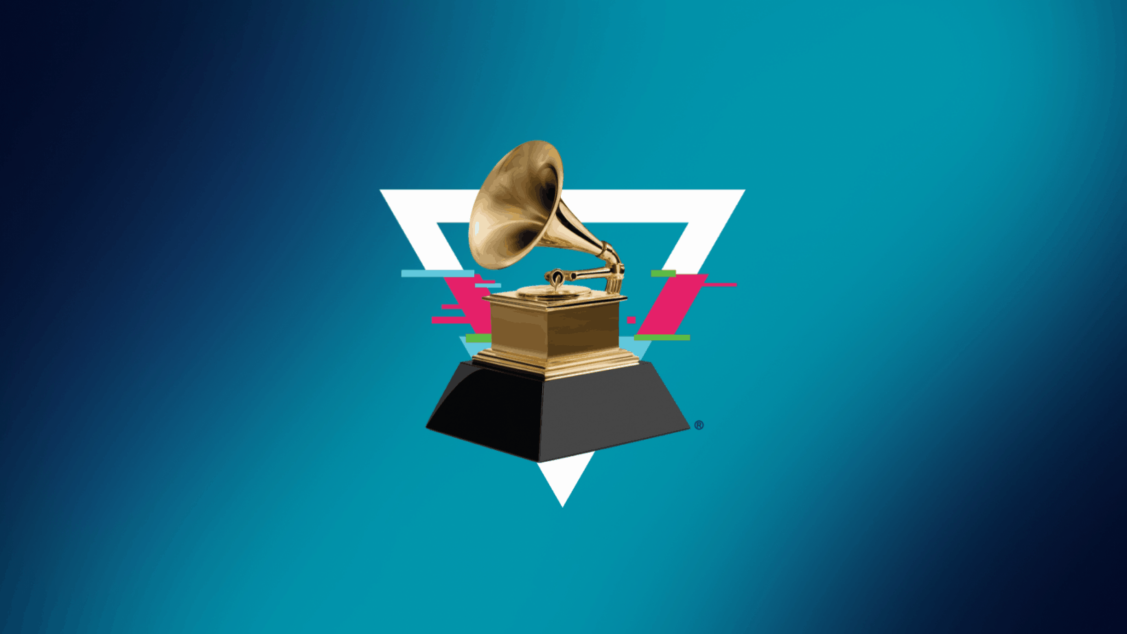 Vintage gramophone with a geometric digital art background, representing music, media, and entertainment industry trends, featured on Hypebot website.
