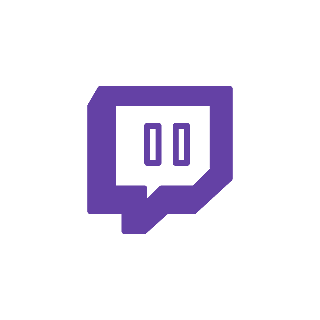Twitch logo icon on white background, representing live streaming, gaming, and digital entertainment. Perfect for gaming industry articles, esports, or live broadcast content SEO.
