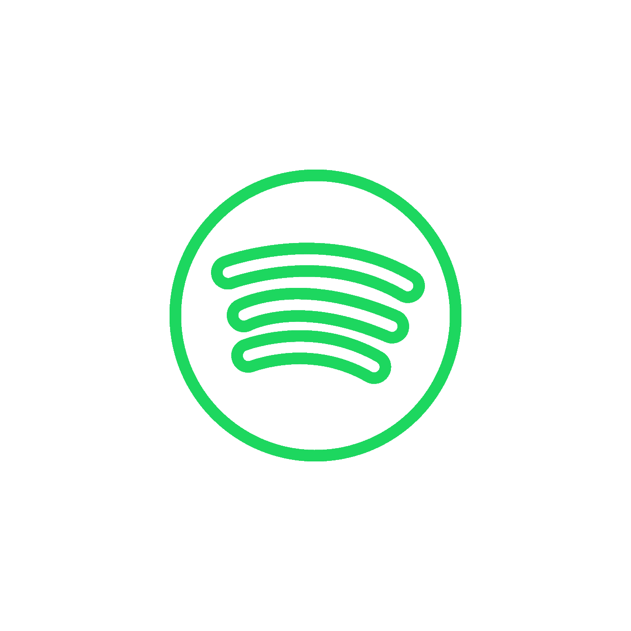Spotify logo, music streaming icon, digital music service, green circle with wave lines, musical app symbol.