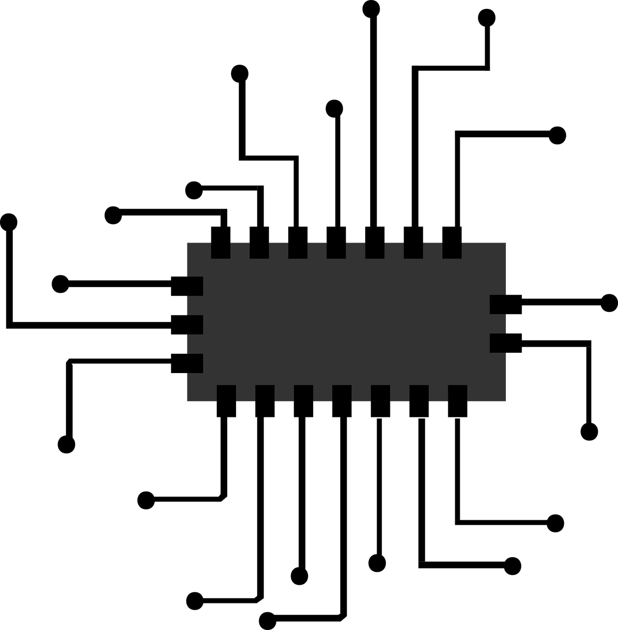 Microchip circuit board illustration representing technology and innovation in the music industry.