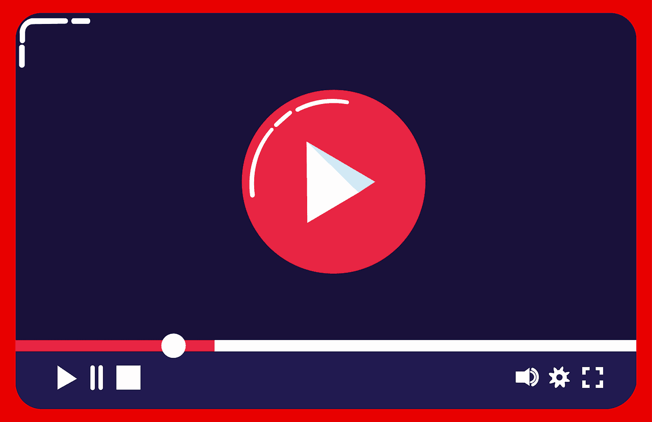 Dynamic digital media player interface for streaming videos, showcasing playback controls and settings, with a focus on modern multimedia technology and online content consumption.