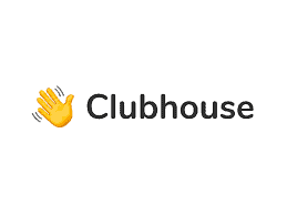 Clubhouse app logo with waving hand icon, social media, digital communication, social networking, technology, online community.