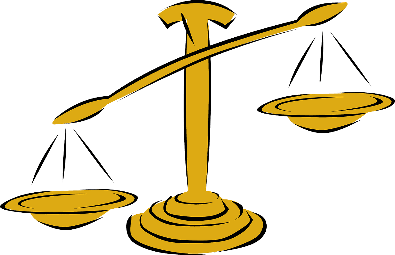 Balance scale, legal justice, justice system, cartoon style illustration, law, courtroom, fairness, legal proceedings, justice symbol, law enforcement.