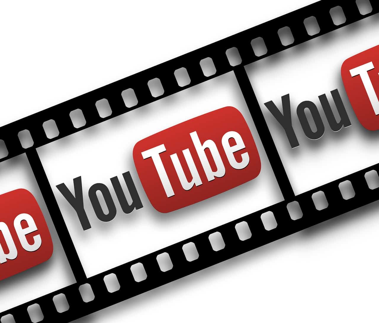 Youtube logo on film strip illustrating online video content and digital media streaming.