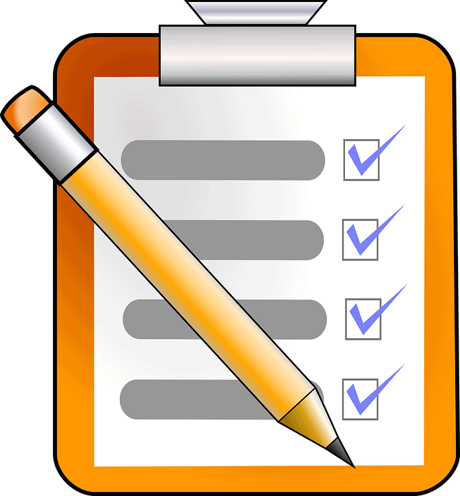 Checklist on orange clipboard with pen, representing task completion or progress tracking, suitable for project management and productivity content.