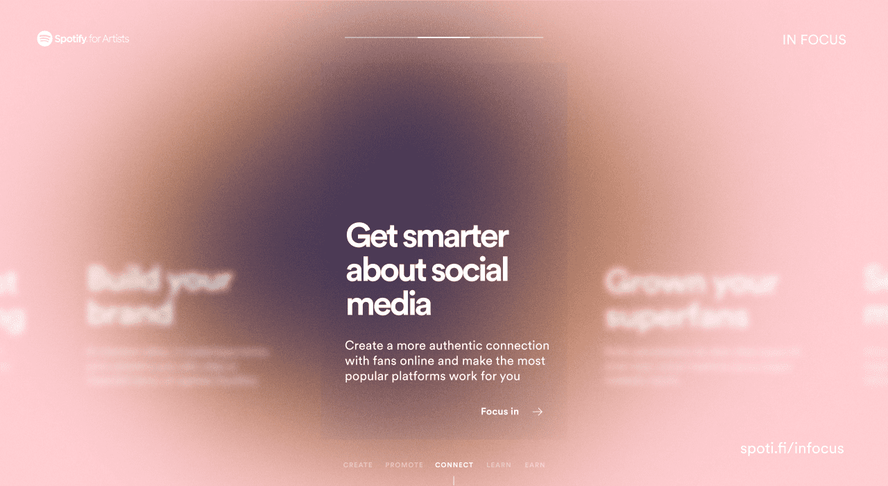 Spotify for artists social media engagement digital marketing platform.