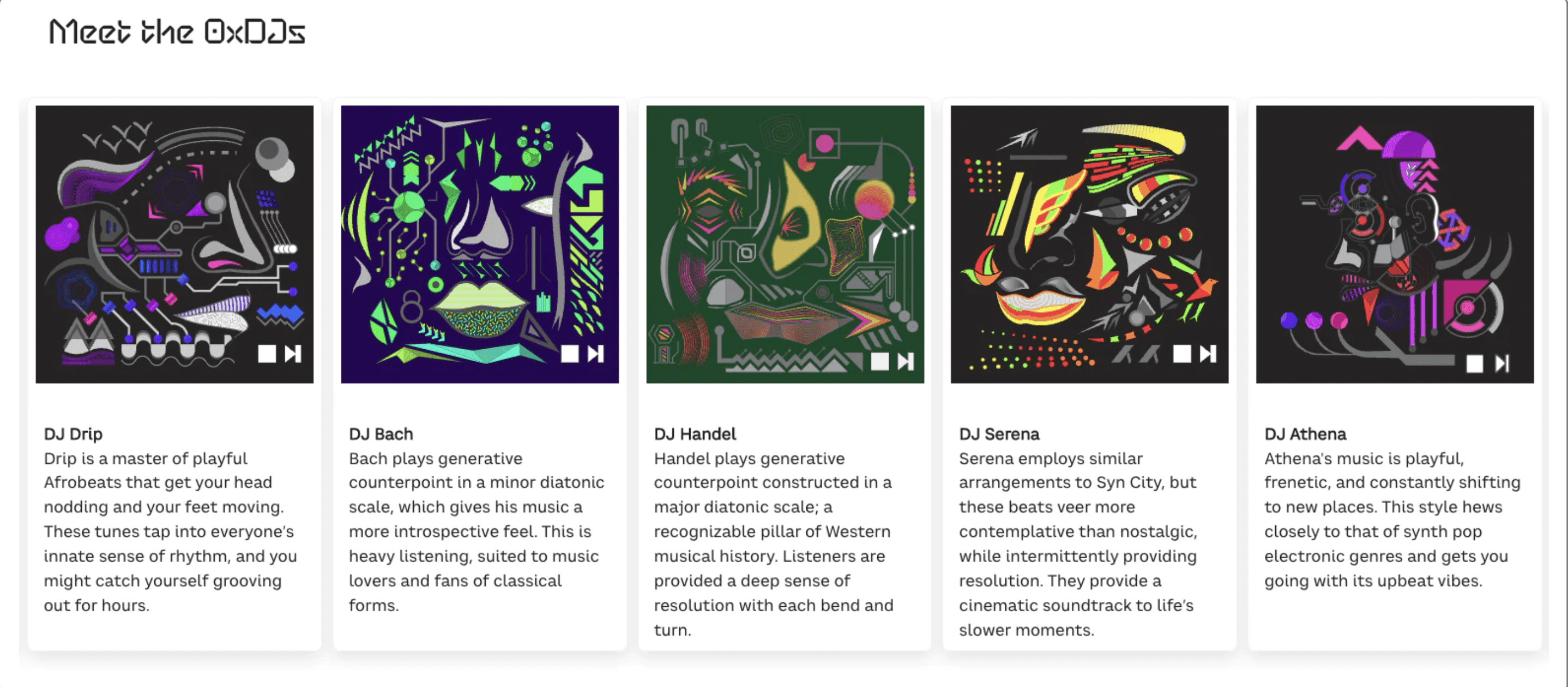 Abstract digital artwork of colorful, geometric faces representing innovative music technology and artist profiles at Hypebot.