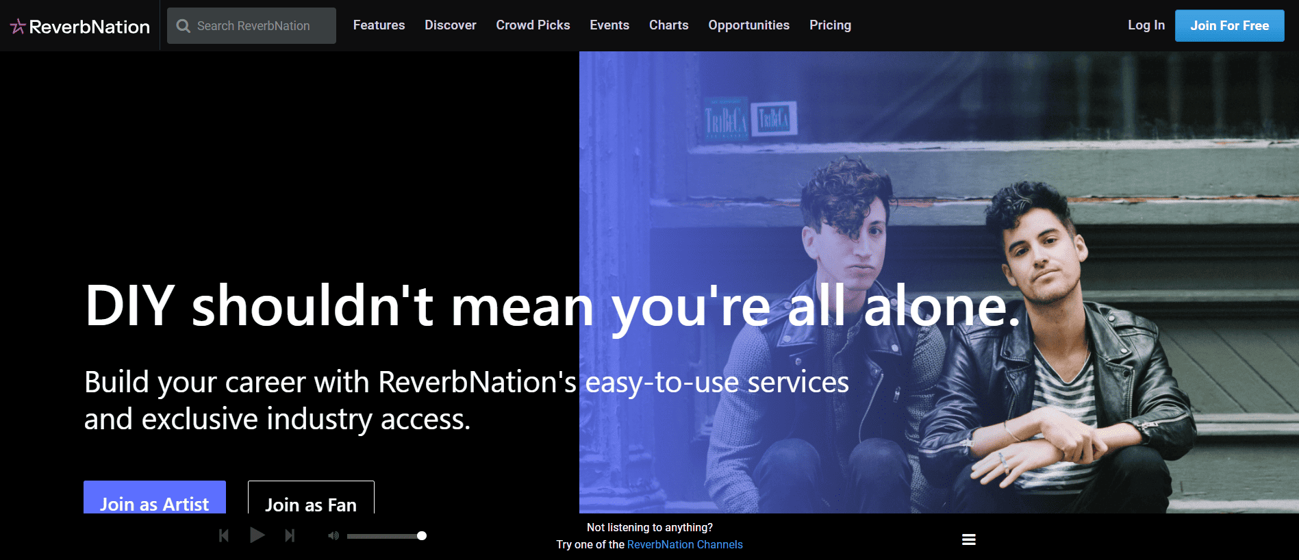 DIY music collaboration, industry access, music industry networking, artist community, ReverbNation platform, music career building, online musician platform, artist development tools, music promotion services, independent artist support.