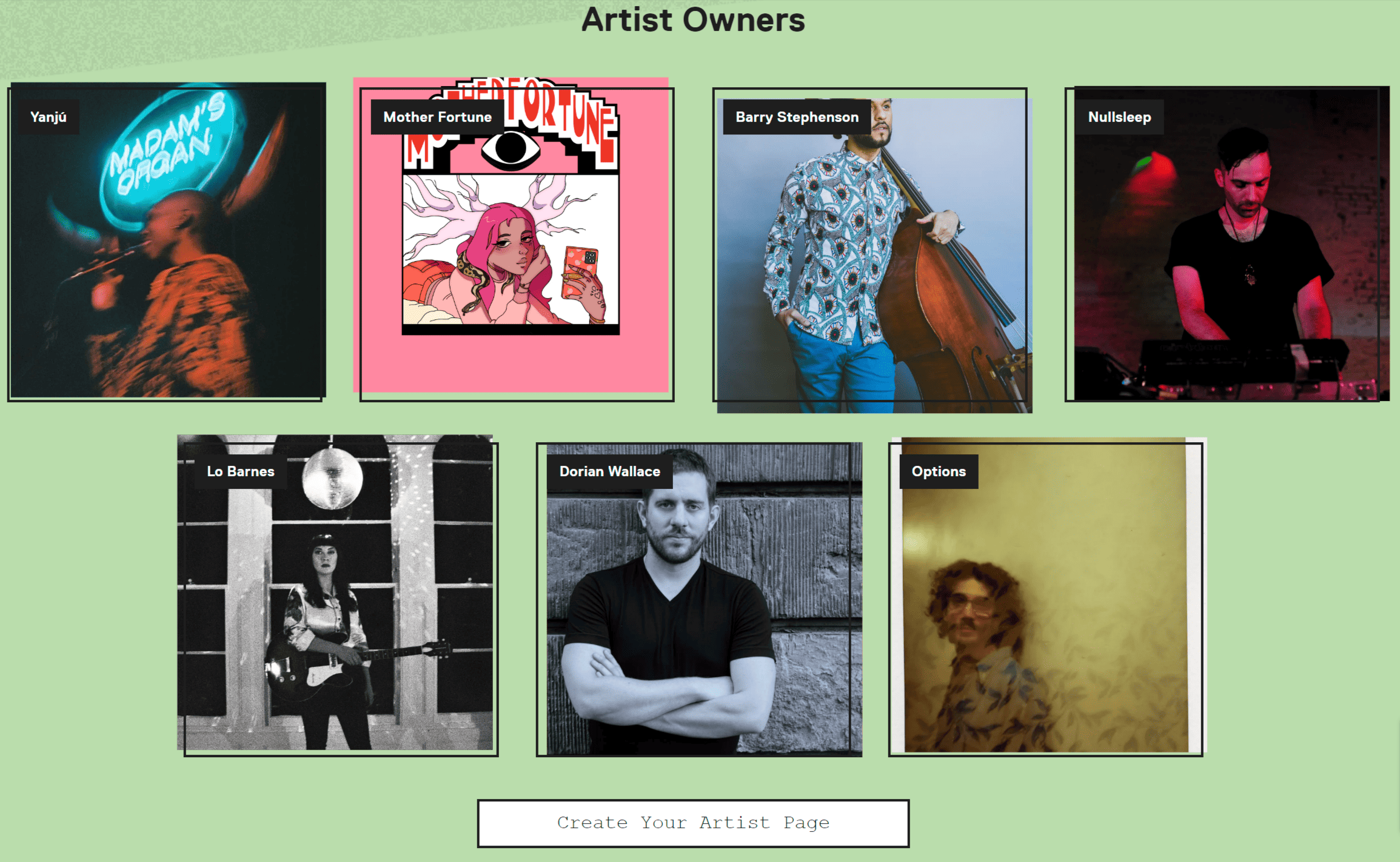 Madam’s organic neon sign and a performer at night concert, promotional music event, vibrant live music scene with energetic atmosphere.