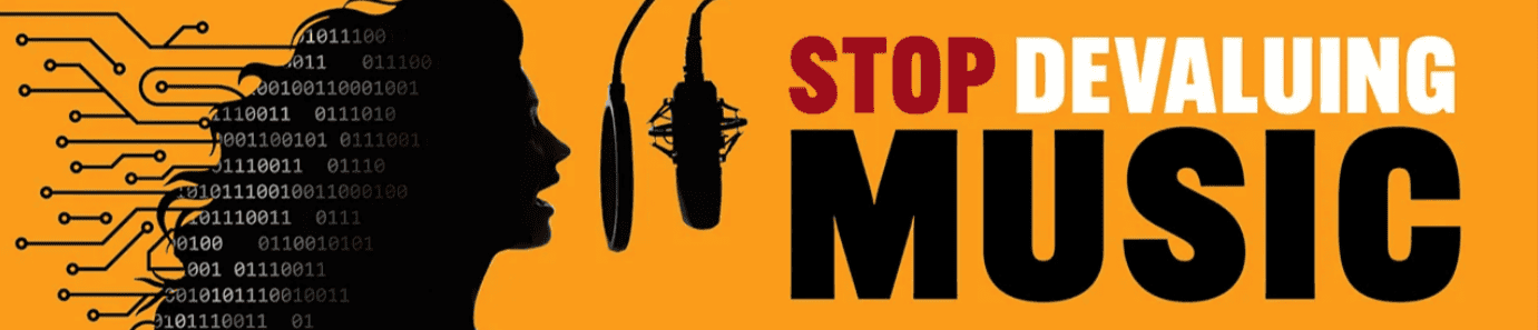 Devauling music awareness digital artist protest digital rights digital rights activist illustration.