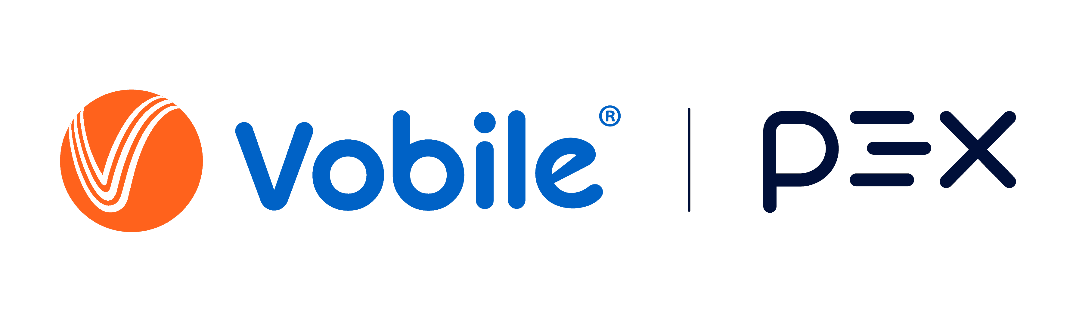 Vobile logo with orange and blue design, representing digital media licensing and content protection services.