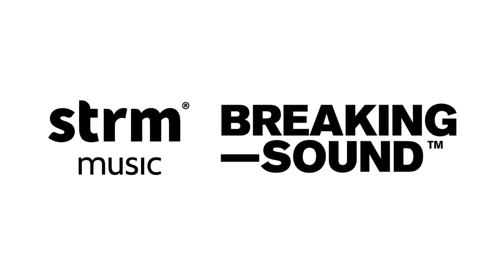 Innovative music branding logo featuring STRM Breaking Sound, emphasizing modern music industry, audio branding, and digital music innovation.