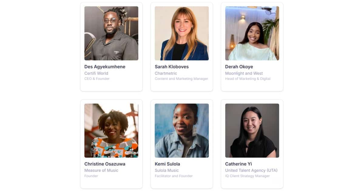 Innovative music industry professionals headshots on Hypebot, showcasing diverse leaders and marketing experts in the music tech sector for SEO-focused branding.