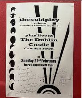 Coldplay announce support for The Live Music Trust at The Dublin Castle