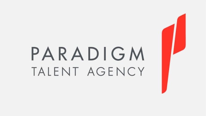Paradigm talent agency logo, entertainment and talent management company, professional branding image for entertainment industry insights, artist representation, and industry news.