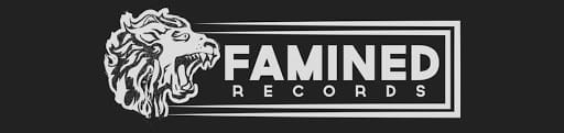 FaminEd Records logo featuring a roaring lion mascot and bold typography, representing a dynamic music label focused on hip-hop and urban genres.