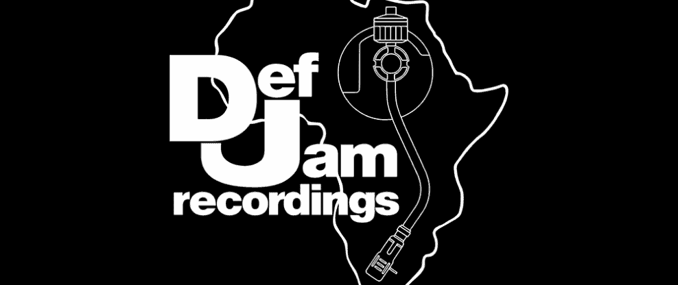 DJ Jam Recordings logo with turntable illustration and outline of Africa, representing a music recording company specializing in electronic and DJ music.