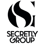 Secretly group logo in black and white, representing music industry analytics and digital media branding.