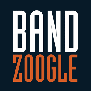 Unique logo design featuring the words "BAND ZOOGLE" in bold font with "Zoogle" in orange, representing music branding and digital marketing concepts.
