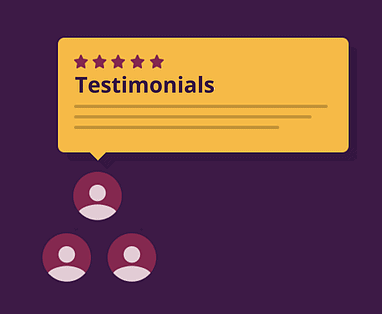 A digital illustration of five-star reviews and testimonials with user icons, emphasizing positive feedback and customer satisfaction in the music industry.