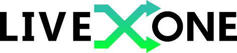 LiveXLive streaming platform logo with bold black and green design, featuring an arrow motif representing live music and digital media innovation.