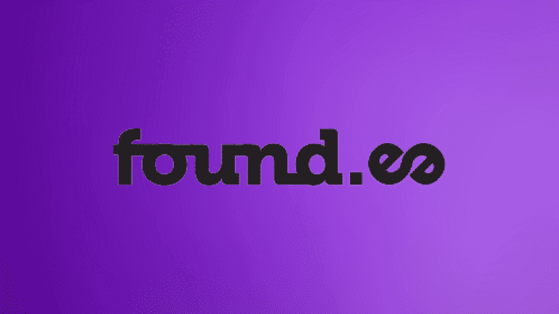 Found.ee logo on purple gradient background, digital marketing and music streaming platform branding.