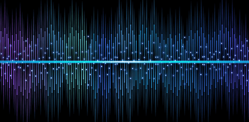 Music equalizer visualization showing sound waves and digital audio levels for music production and sound engineering.