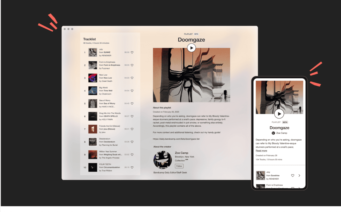 Bandcamp adds shareable playlists