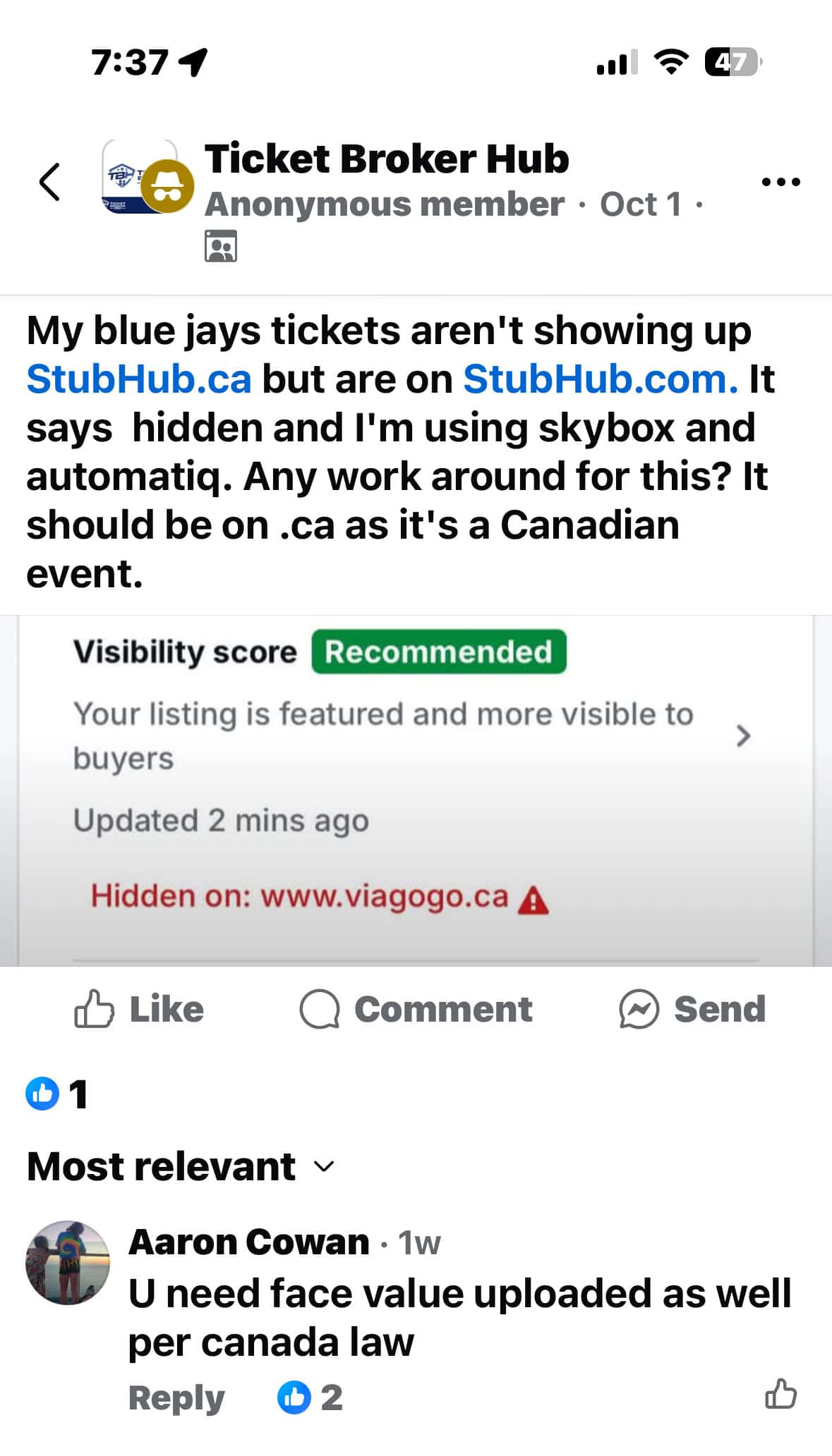 Maine ticket resale cap